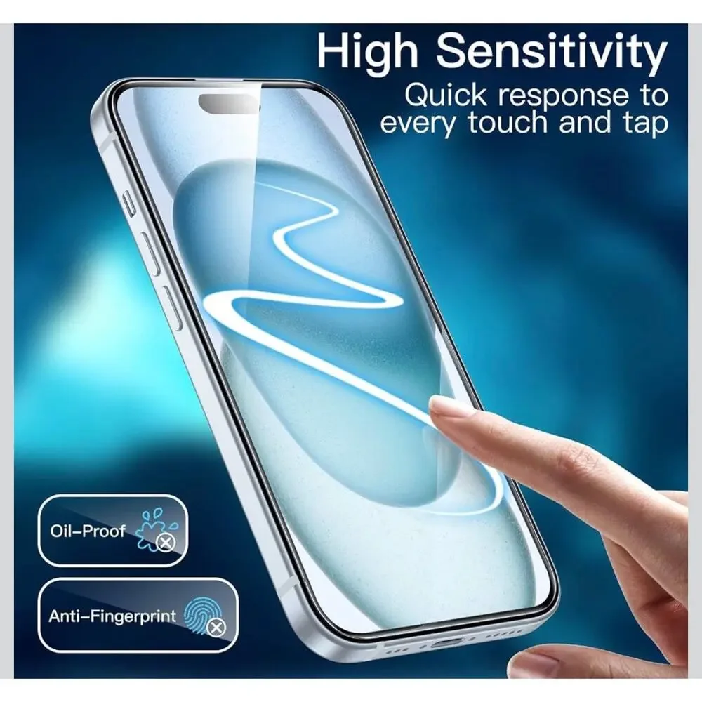 NIB JETech iPhone 15 Plus 6.7” Tempered Glass Screen Protector 3-Pack